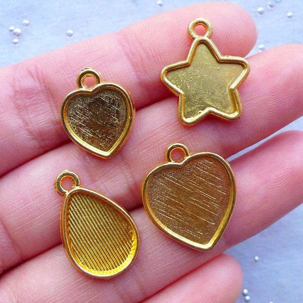 Bazels for locket 4 pcs
