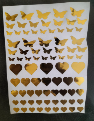 8x6 inches butter fly and hearts sheet
