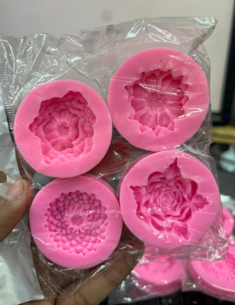 Floral Candle Mould 4pcs Set