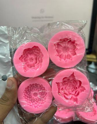 Floral Candle Mould 4pcs Set