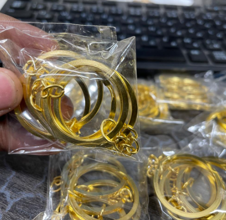 Golden Keychain Rings 6pcs