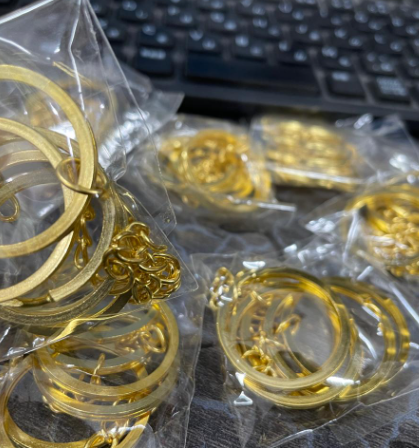 Golden Keychain Rings 6pcs