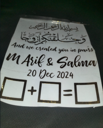 Sticker For 10 inch Nikkah Platter