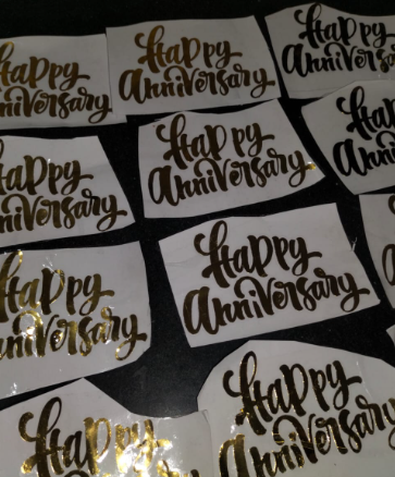 Happy Anniversary Vnyl Stickers 3x3
