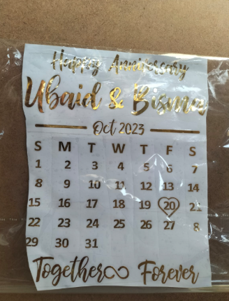 Calendar Design For 10 Inch Platter Vnyl
