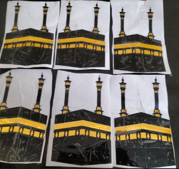6x8 inch vnyl double color khana-e-kabba
