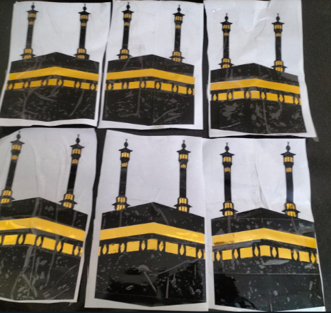 6x8 inch vnyl double color khana-e-kabba