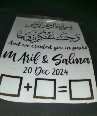 Sticker for 10 inch nikkah platter
