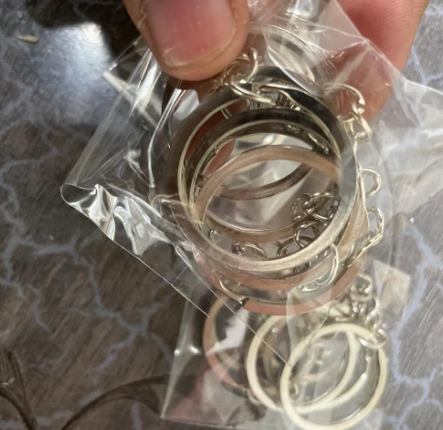 Silver keychain rings 6 pcs